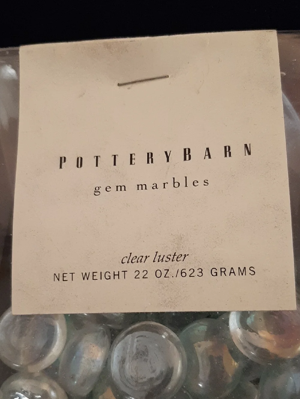 Pottery Barn Clear Iridescent Glass Gem Marbles